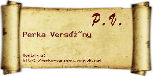 Perka Versény névjegykártya
